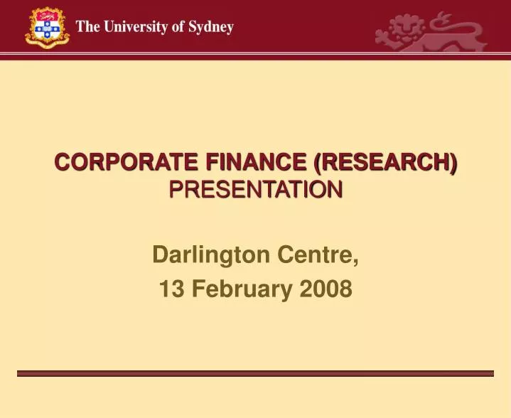corporate finance research presentation