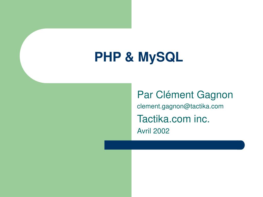PPT - PHP & MySQL PowerPoint Presentation, free download - ID:1410587