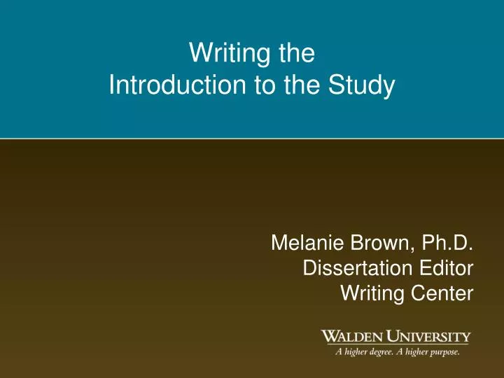 writing the introduction to the study