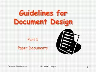 Guidelines for Document Design
