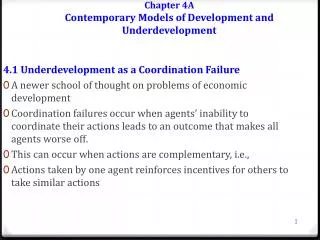 Chapter 4A Contemporary Models of Development and Underdevelopment