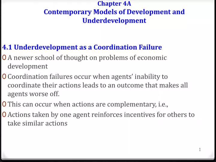 chapter 4a contemporary models of development and underdevelopment