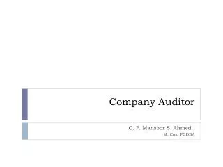 Company Auditor