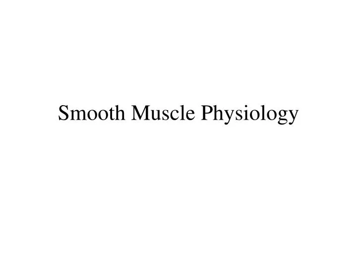 smooth muscle physiology