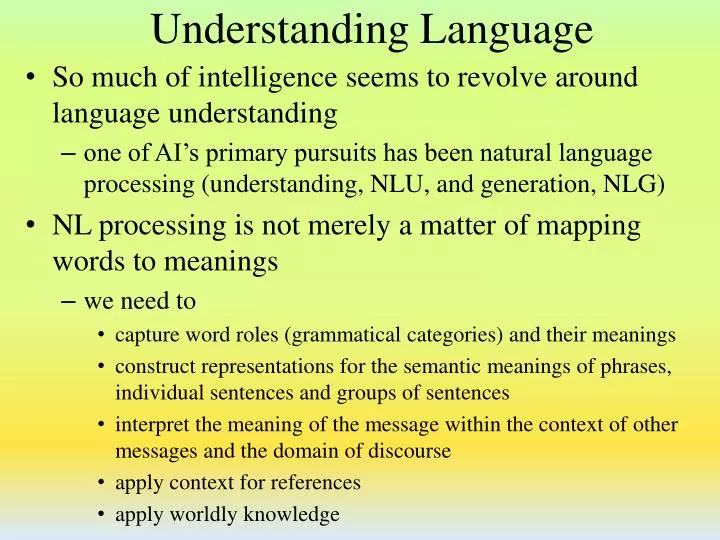 understanding language