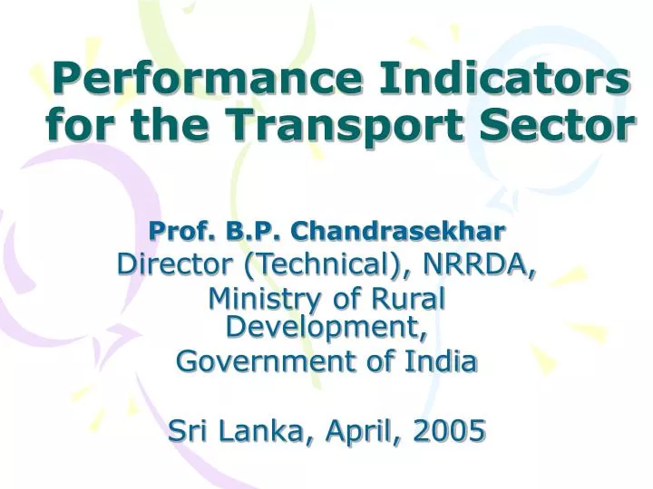 performance indicators for the transport sector
