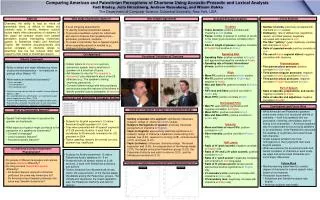 Comparing American and Palestinian Perceptions of Charisma Using Acoustic-Prosodic and Lexical Analysis