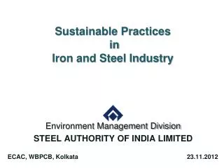 Sustainable Practices in Iron and Steel Industry