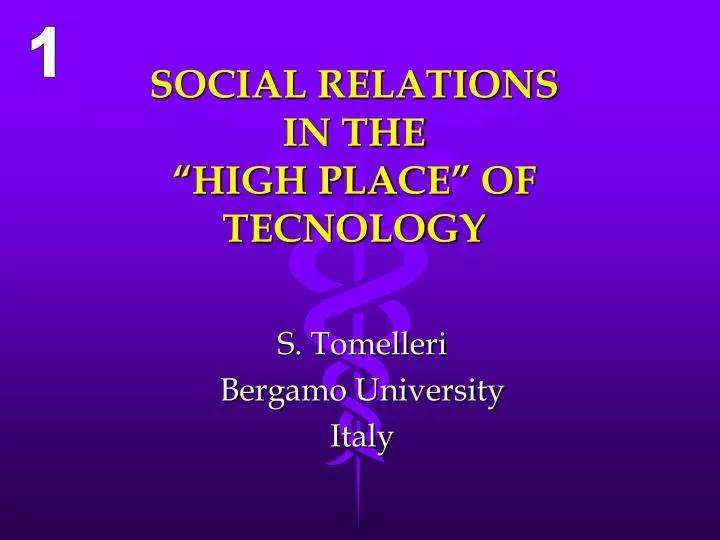 social relations in the high place of tecnology