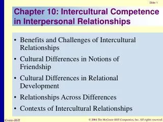 Chapter 10: Intercultural Competence in Interpersonal Relationships