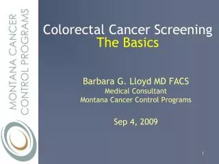 Colorectal Cancer Screening The Basics