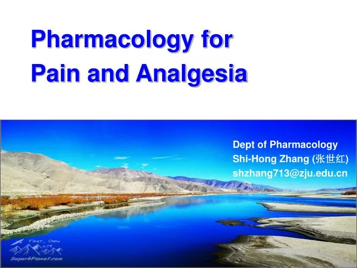 pharmacology for pain and analgesia