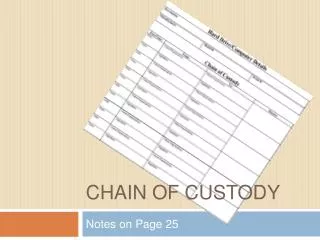 Chain of Custody