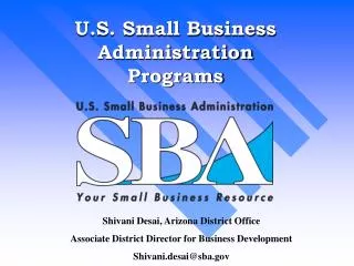 U.S. Small Business Administration Programs