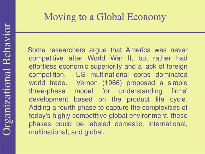 moving to a global economy