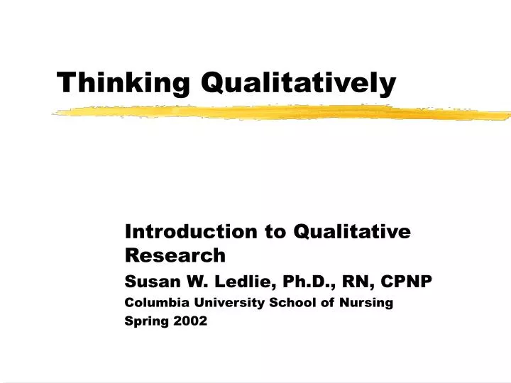 thinking qualitatively