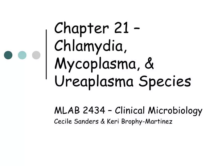 chapter 21 chlamydia mycoplasma ureaplasma species