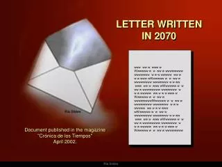LETTER WRITTEN IN 2070