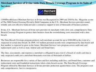 merchant services of irvine adds data breach coverage progra