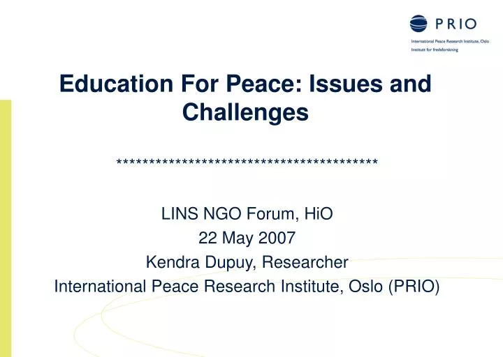 education for peace issues and challenges