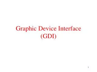 Graphic Device Interface (GDI)