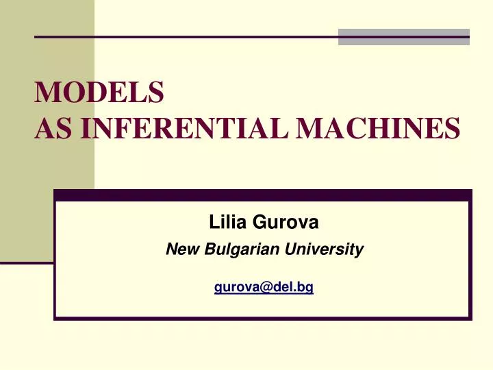 models as inferential machines