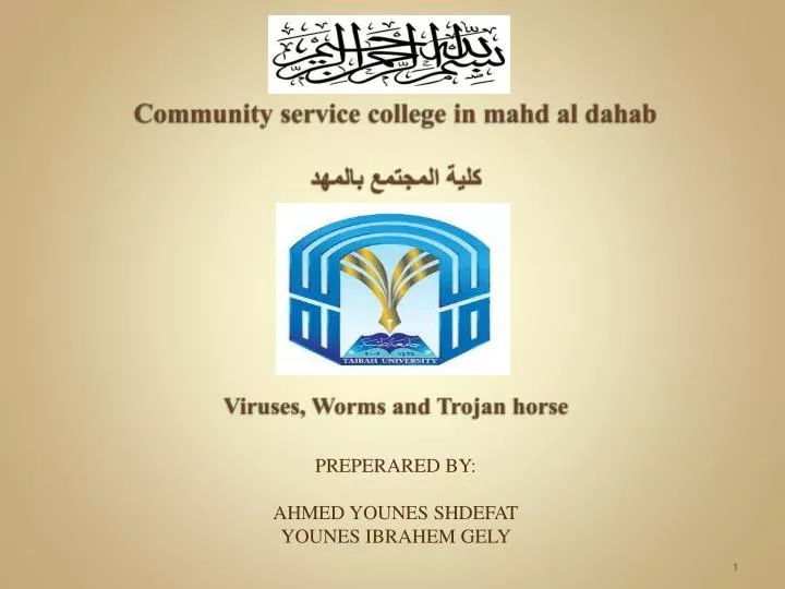 community service college in mahd al dahab viruses worms and trojan horse