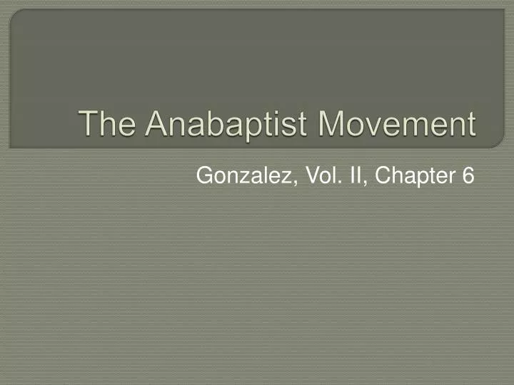 the anabaptist movement