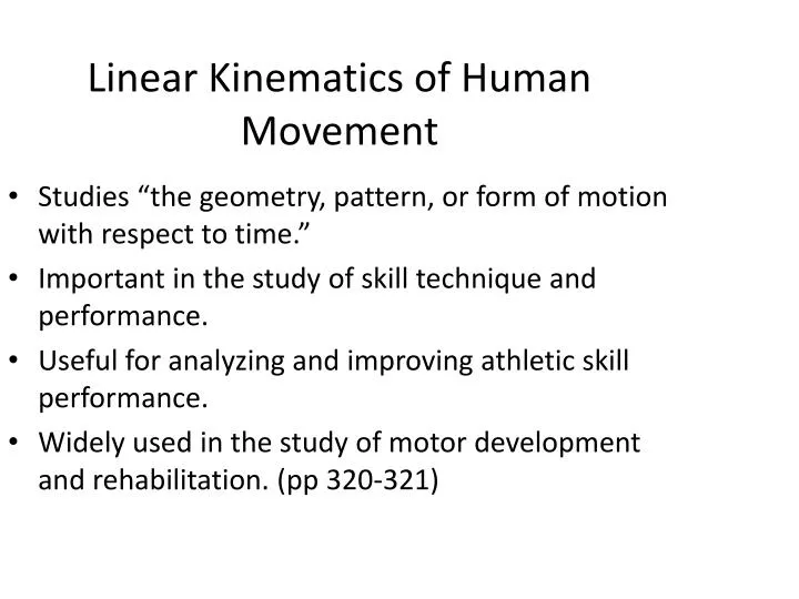 linear kinematics of human movement