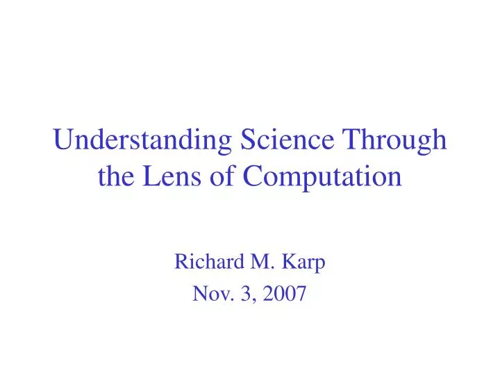understanding science through the lens of computation