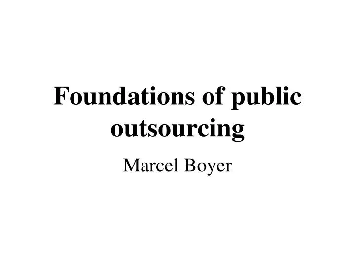 foundations of public outsourcing