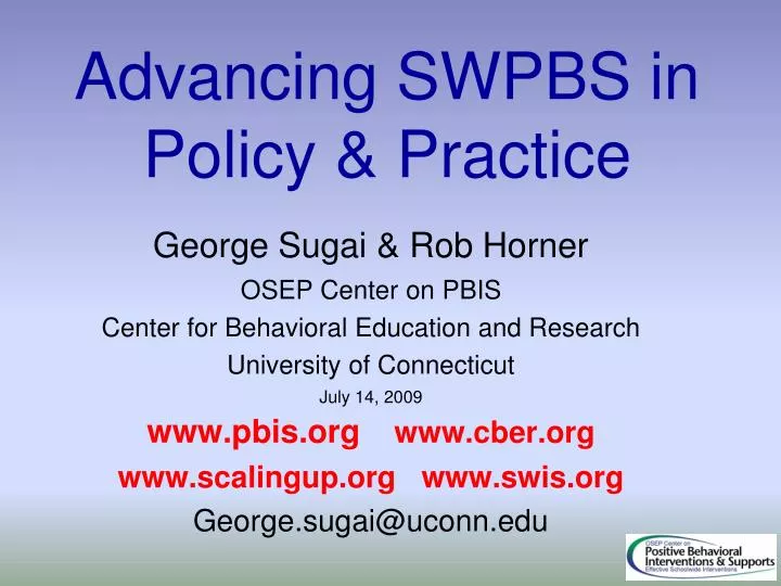 advancing swpbs in policy practice