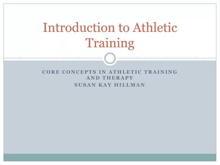 introduction to athletic training