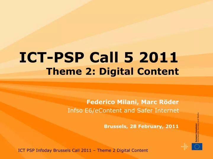 ict psp call 5 2011 theme 2 digital content