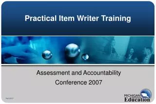 Practical Item Writer Training