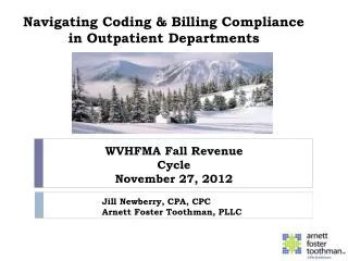 Navigating Coding &amp; Billing Compliance in Outpatient Departments