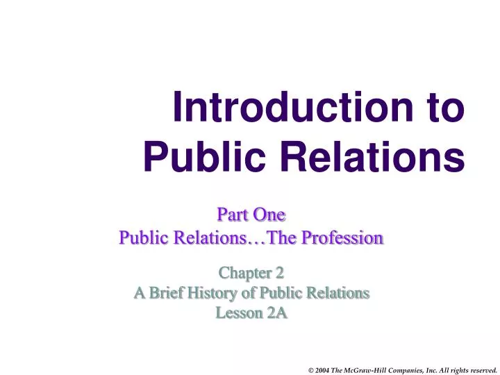 introduction to public relations