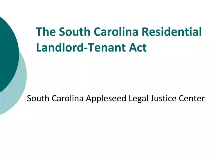 the south carolina residential landlord tenant act