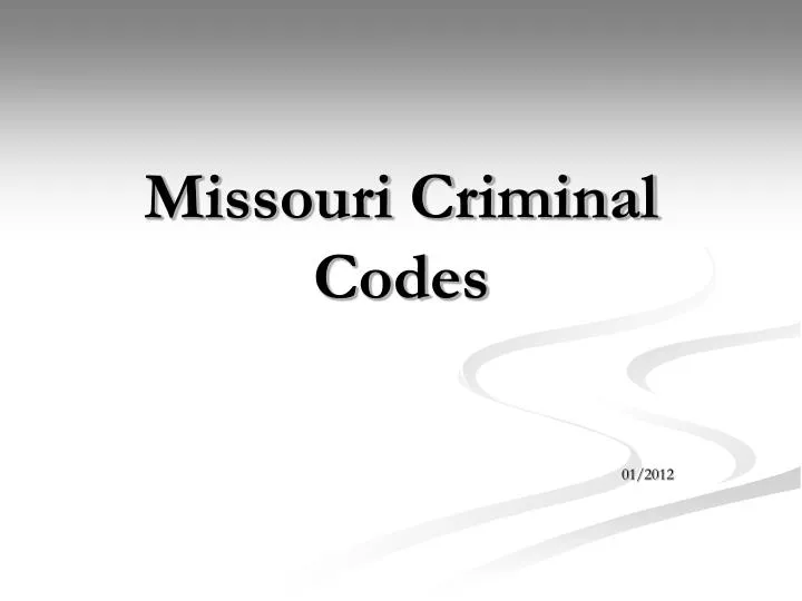 missouri criminal codes