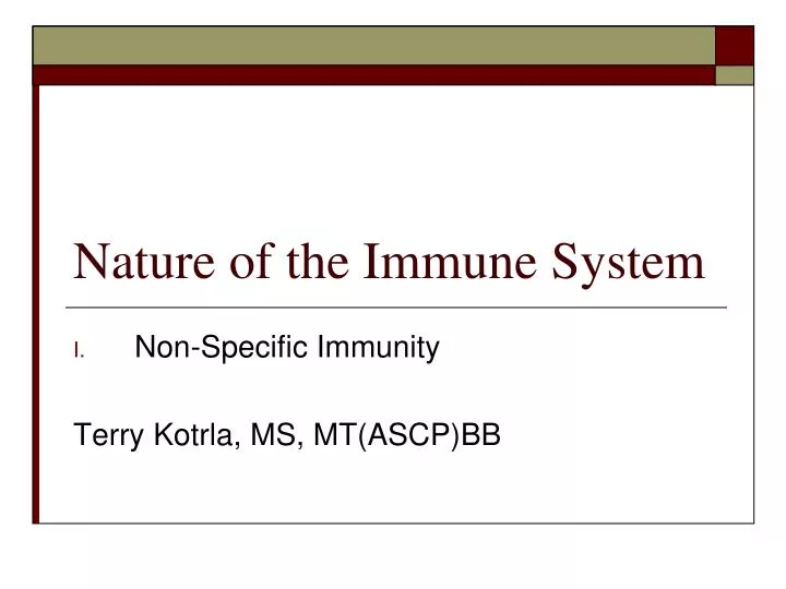 nature of the immune system