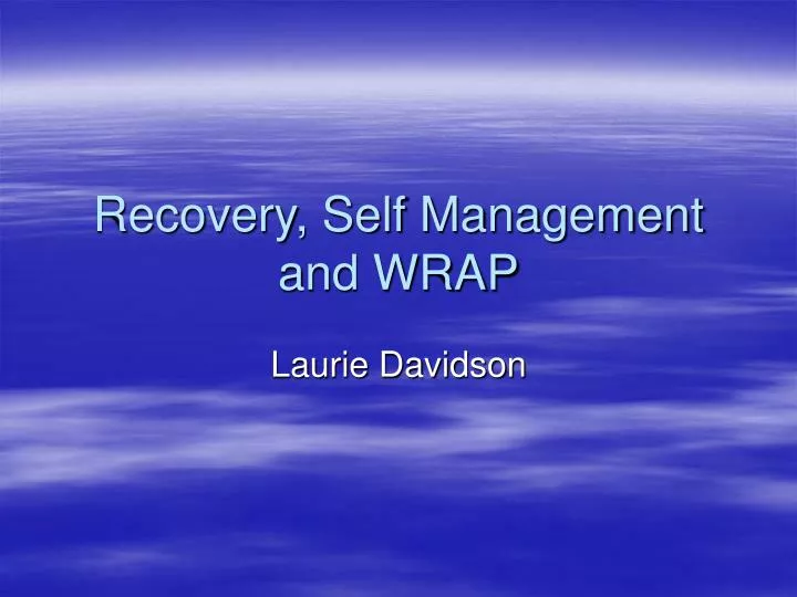 recovery self management and wrap