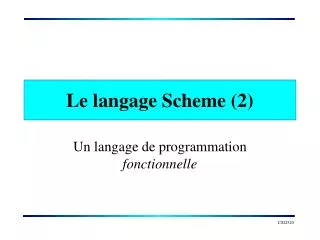 Le langage Scheme (2)