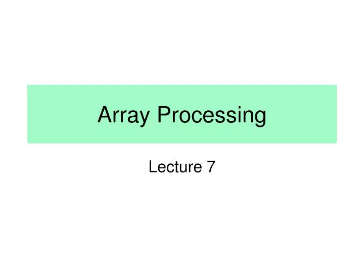 array processing