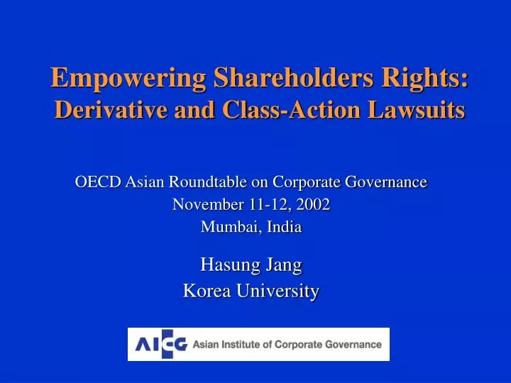 empowering shareholders rights derivative and class action lawsuits