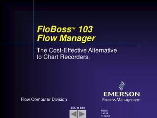 FloBoss TM 103 Flow Manager