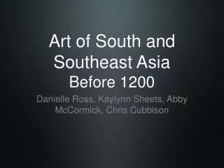 Art of South and Southeast Asia Before 1200