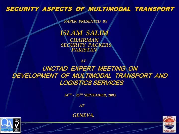security aspects of multimodal transport