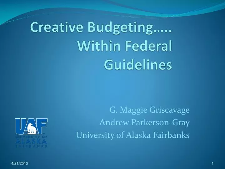 creative budgeting within federal guidelines