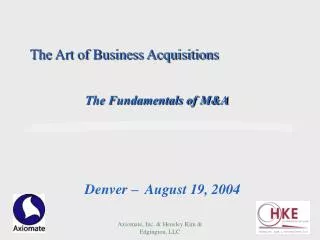 The Art of Business Acquisitions