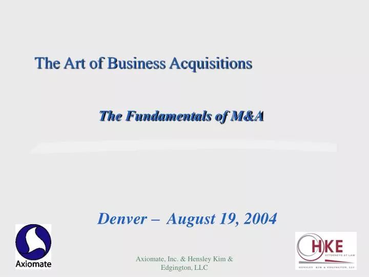 the art of business acquisitions